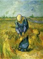 Mujer campesina atando gavillas después de Millet Vincent van Gogh